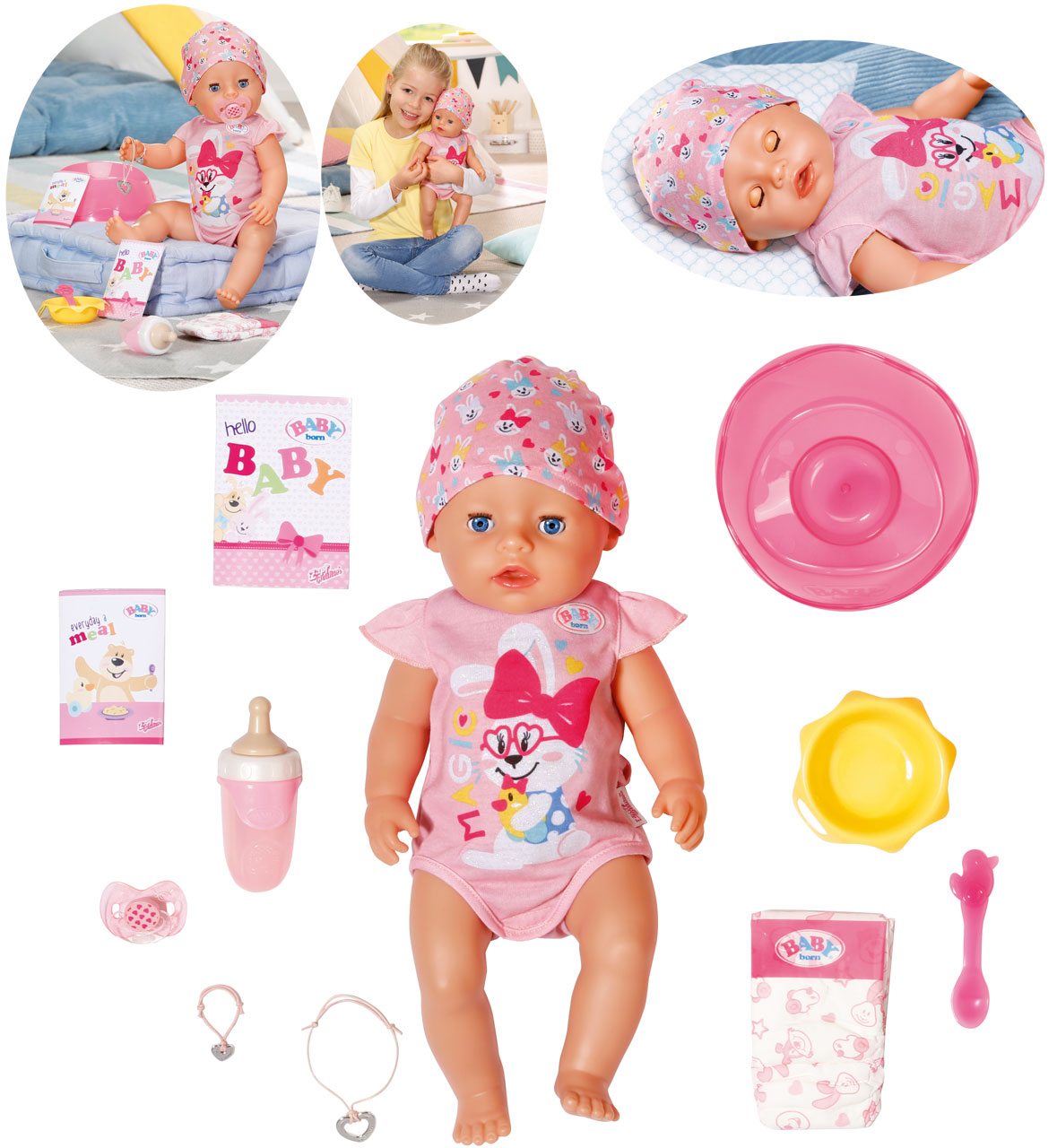 ✔️ ZAPF CREATION® Baby 43 Magic Girl (Rosa) Puppe | Spielzeug24 cm Born