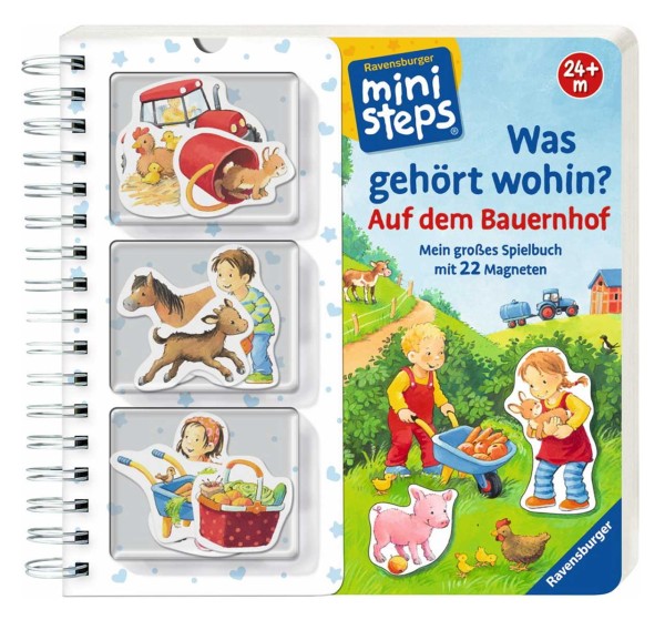 Ministeps Was gehört wohin Spielbuch Auf dem Bauernhof mit 22 Magneten 24+ M