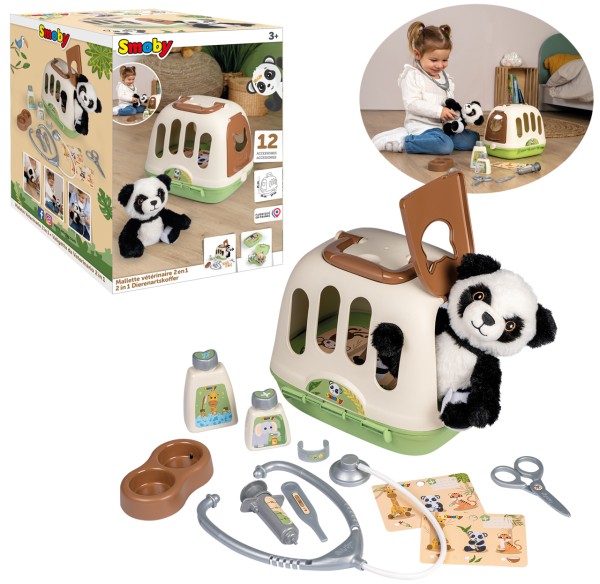 Tierarzt-Spielset im Koffer mit Panda Kuscheltier