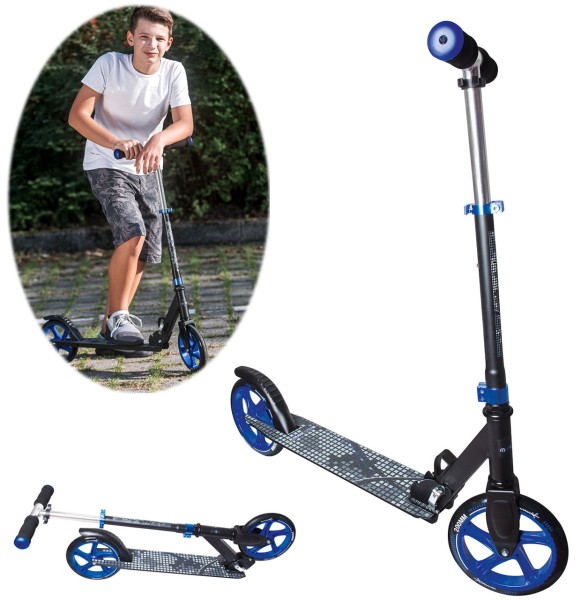 Aluminium Scooter 200 mm (Schwarz-Blau)