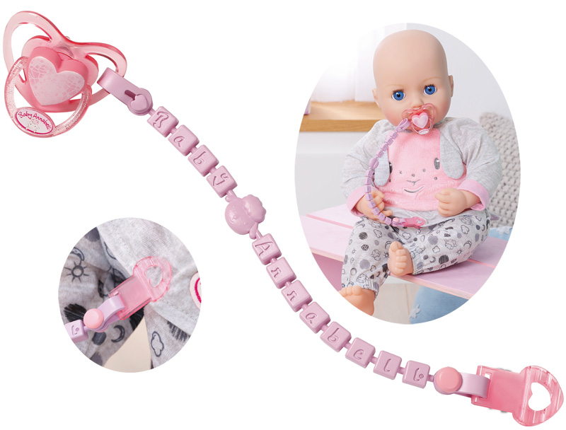 Zapf Creation Baby Annabell Schnullerkette Mit Schnuller Und Clip Rosa Spielzeug24