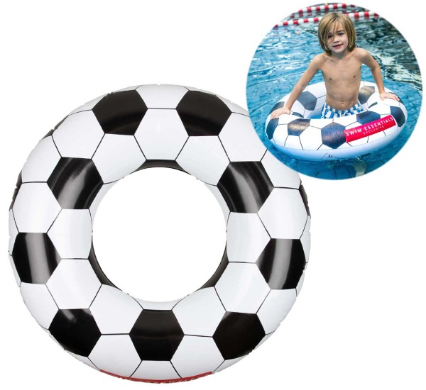 Großer Schwimmring 90 cm Fußball (Weiß-Schwarz)