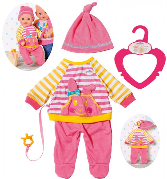 Zapf Creation Baby Born Kleines Freizeit Outfit 36 Cm Mit Schnuller Rosa Gelb Spielzeug24