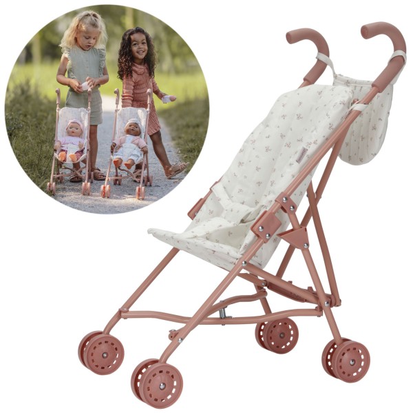 Puppenbuggy aus Metall mit Tasche (Rosa)