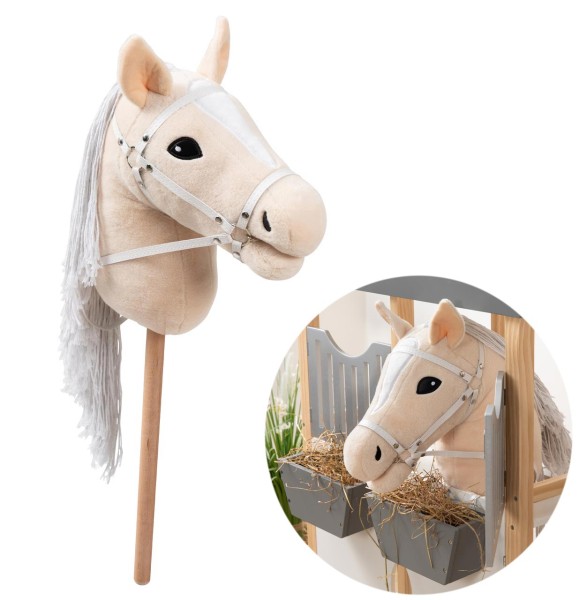 Großes Hobby Horse Pferd CARAMEL mit Aufbewahrungsbeutel (Beige)