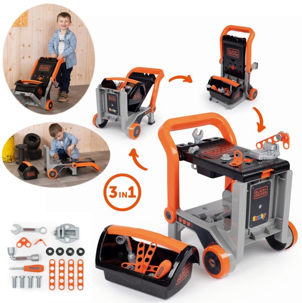 Black & Decker Werkbank 3in1 mit Werkzeugkiste