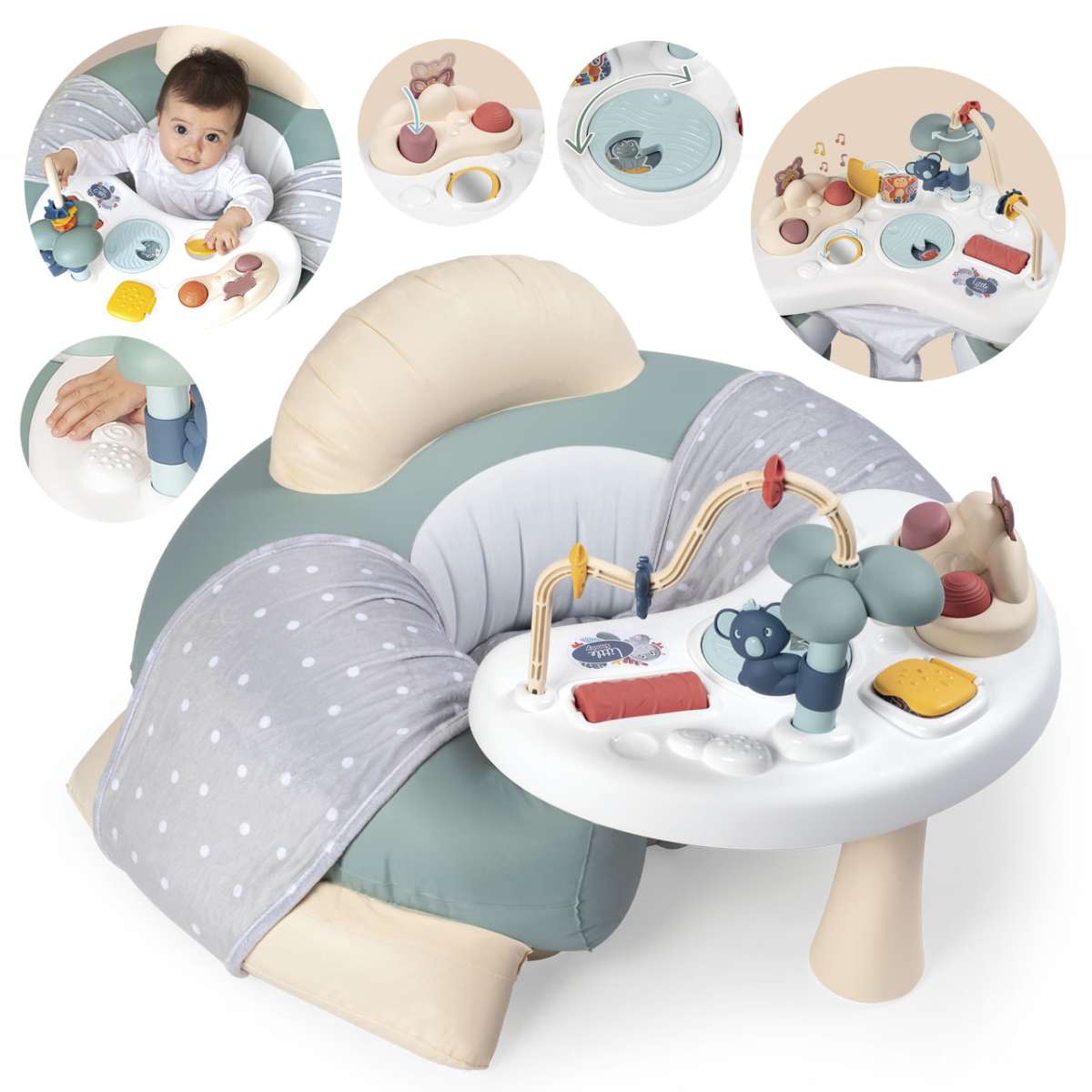 SMOBY Little Smoby Cosy Seat Baby Sitz mit Activity Tisch Spielzeug24