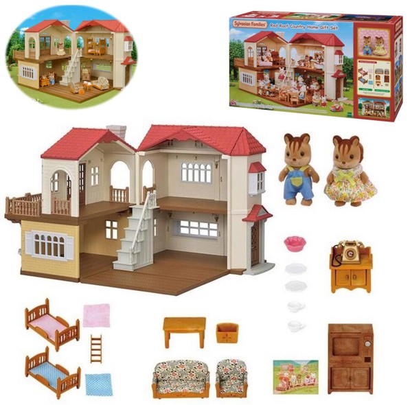 Sylvanian Families Stadthaus mit Licht, Möbelset und 2 Figuren