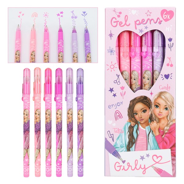 TOPModel Girly Gel Stifte Set (Rosa, Pink, Lila)