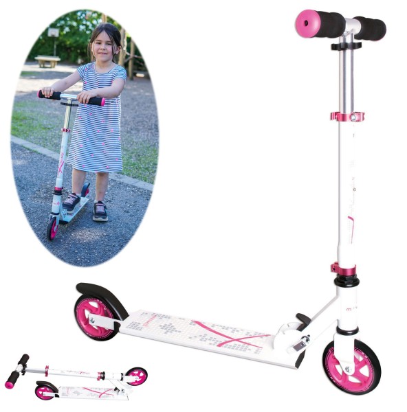 Aluminium Scooter 125 mm (Weiß-Pink)